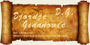 Đorđe Gidanović vizit kartica
